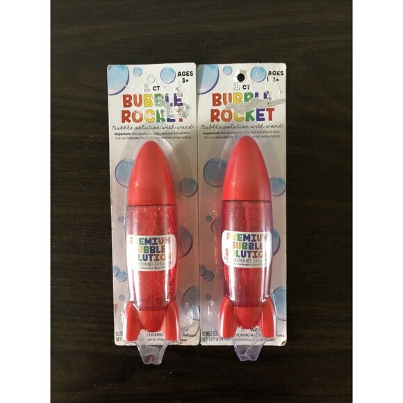 3 For $6 NIP Premium Bubble Solutions Bubble Rocket 066 Lot Of Two Red - Picture 1 of 2